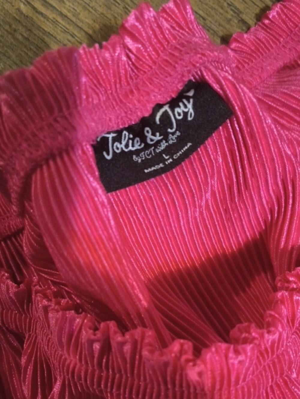 Off-Shoulder Hot Pink Wide-Leg Jumpsuit with Smocked Waist - Picture 2 of 2